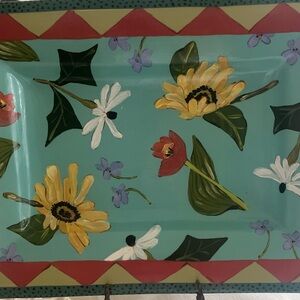 Droll Designs 2003 Floral Decorative Tray